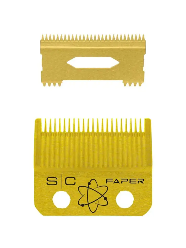 Stylecraft Fixed Gold Titanium Faper Clipper Blade with Moving Slim Deep Cutter Set