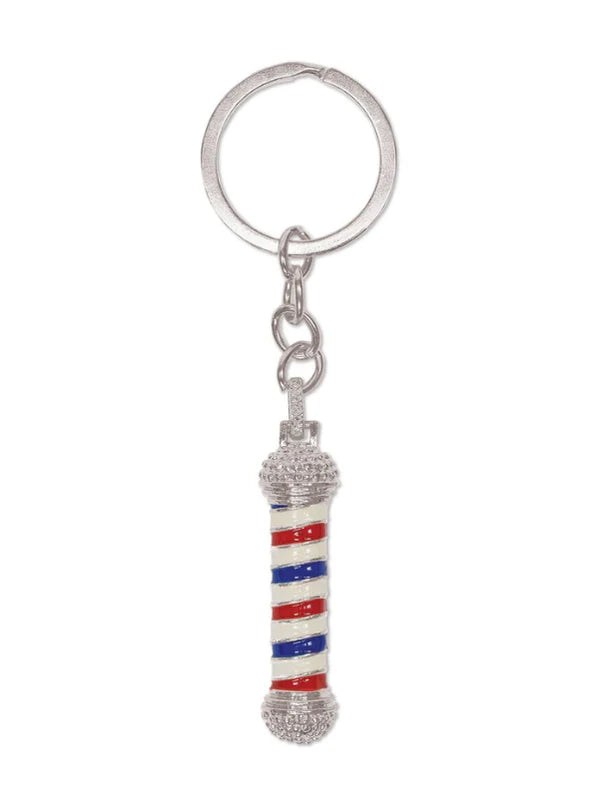 Scalpmaster Barber Pole Keychain Silver