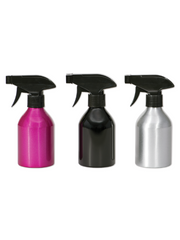 Soft N Style spray bottle with assorted colors Fuchsia, black and silver