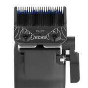 Front view of the Stylecraft echo blade with blue ceramic moving blade