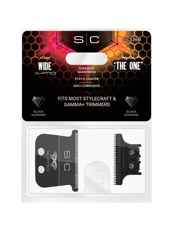 StyleCraft Cuchilla ancha X-Pro fija de Black Diamond con cortador The One de Black Diamond #SC536B