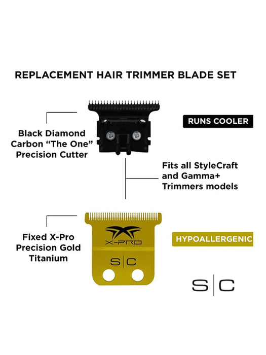 Stylecraft Fixed X-Pro Precision Gold Titanium Trimmer Blade