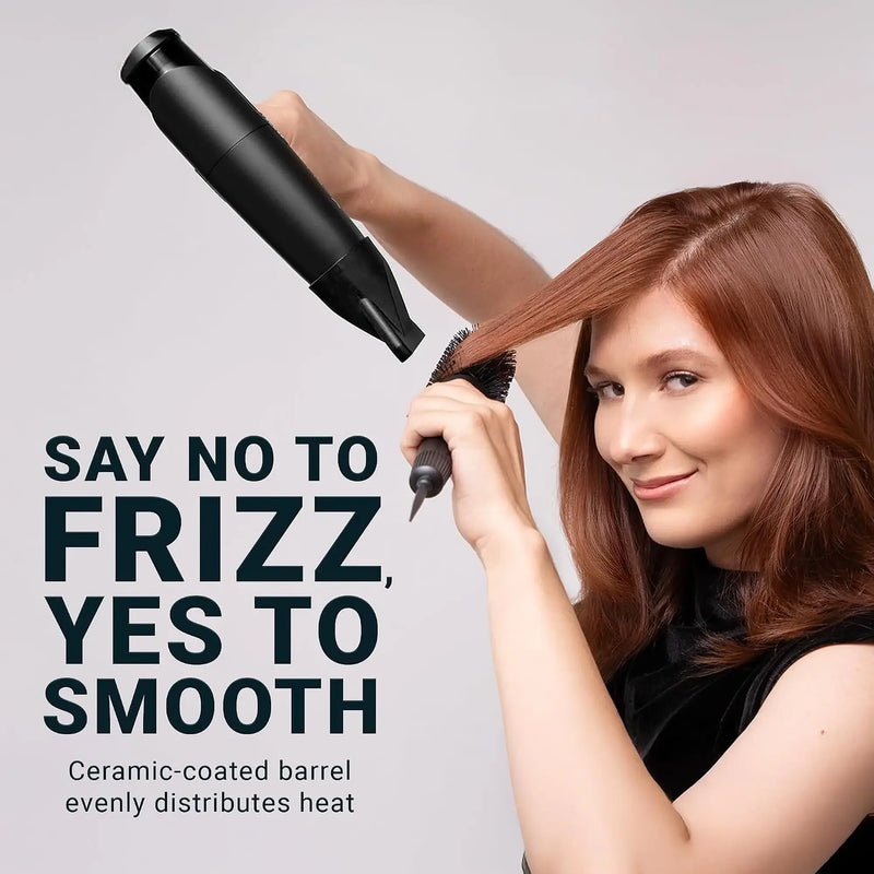 StyleCraft NoFRIZZ 43mm ceramic round brush used to create a smooth blowout