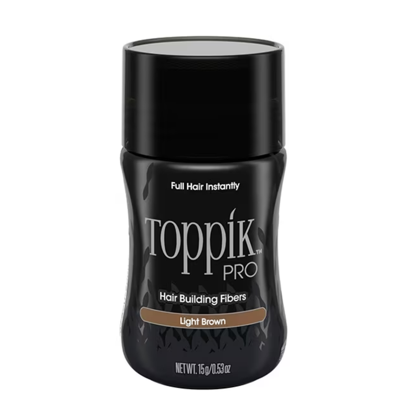 Toppik Pro hair building fibers container on a white background
