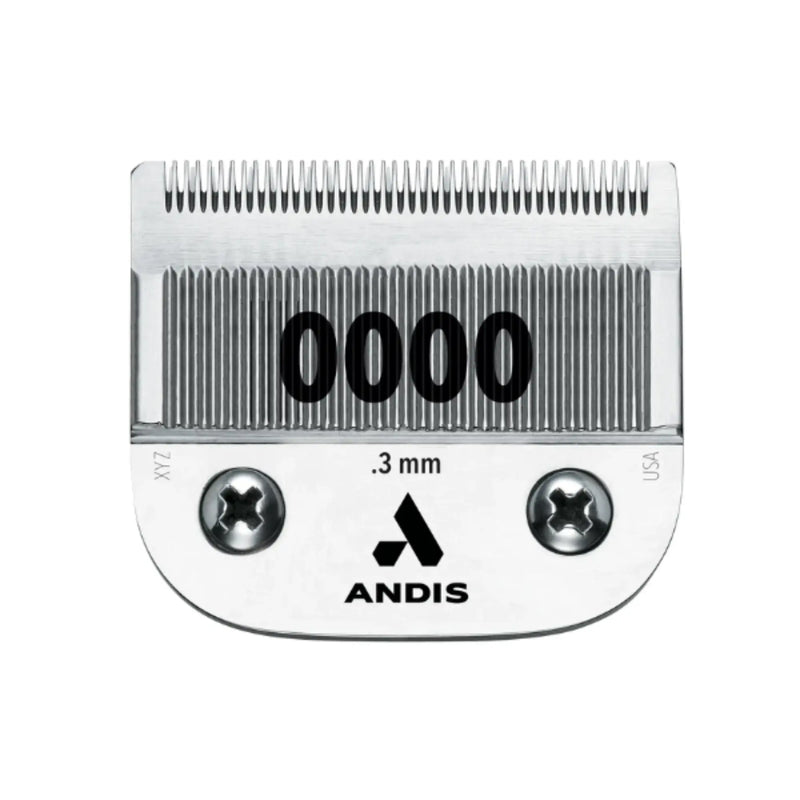 Andis clipper blade with '0000' marking on a white background