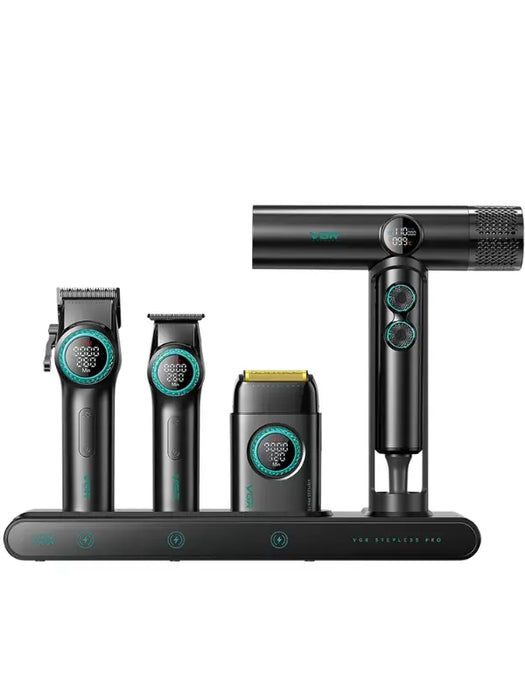 VGR Professional Barber Combo 4 in 1 Grooming Kit with Travel Case