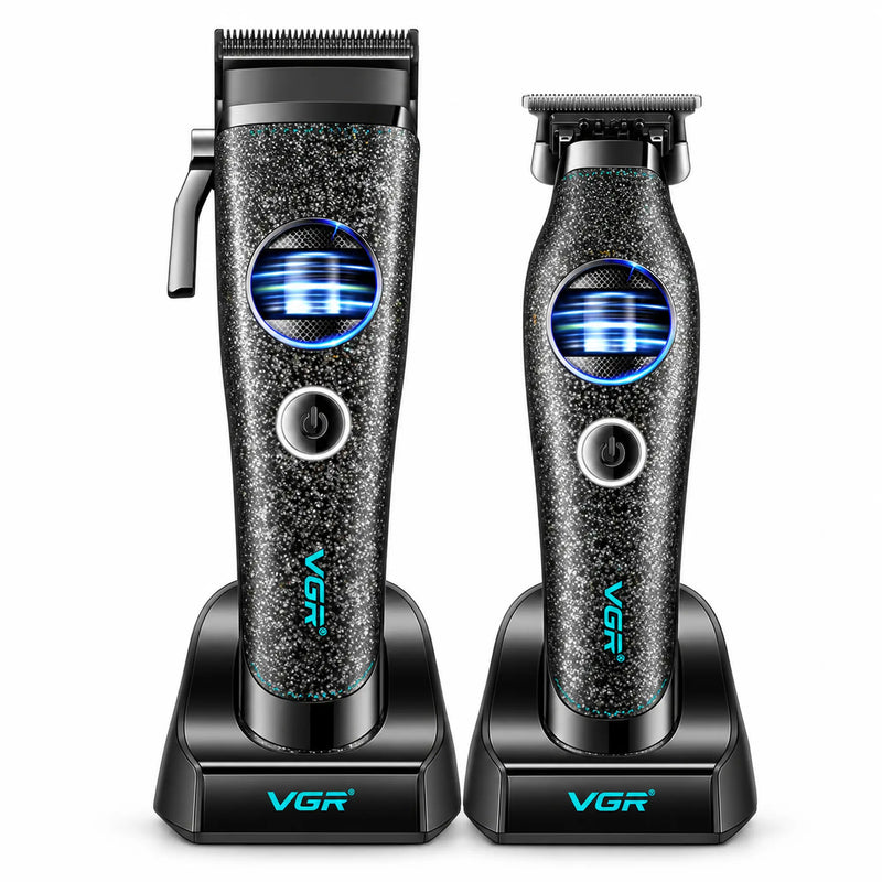 VGR V-880 S2 professional clipper and trimmer combo with charging stands