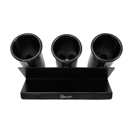 Top front view of Vincent Black Wide Trio Clipper Holder with three openings