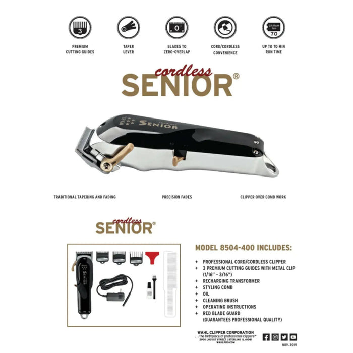 Wahl 5 Star Senior Cordless Clipper #8504-400 Info2