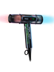 A black Wahl Professional Vanquish Hair Dryer with visible heat settings and a concentrator nozzle.