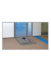 Welcome Floor Mat - Barber Pole Vertical Round Corner 3'x4'