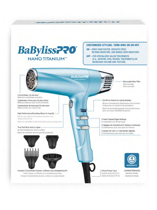 BabBlissPRO Professional High Speed Dual Ionic Dryer - Blue