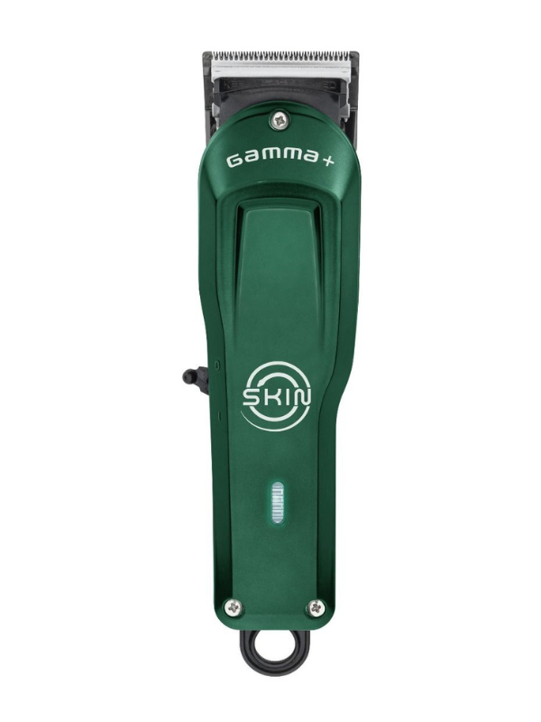 Green hair clipper with 'Gamma+' branding on a white background