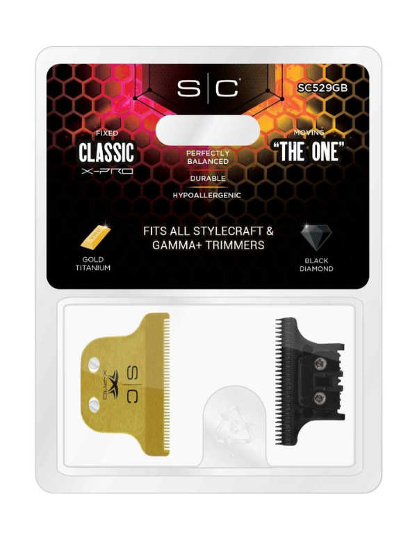 Stylecraft Fixed Gold Titanium Classic X-Pro Trimmer Blade w/ Black Diamond DLC The One Cutter Set