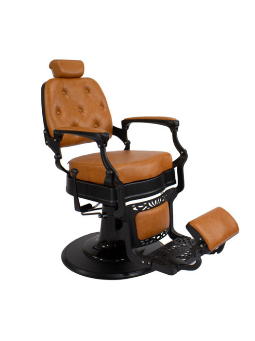 Berkeley Adams Barber Chair (Black Frame & Brown Cushion)