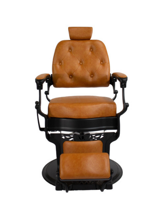 Berkeley Adams Barber Chair (Black Frame & Brown Cushion)