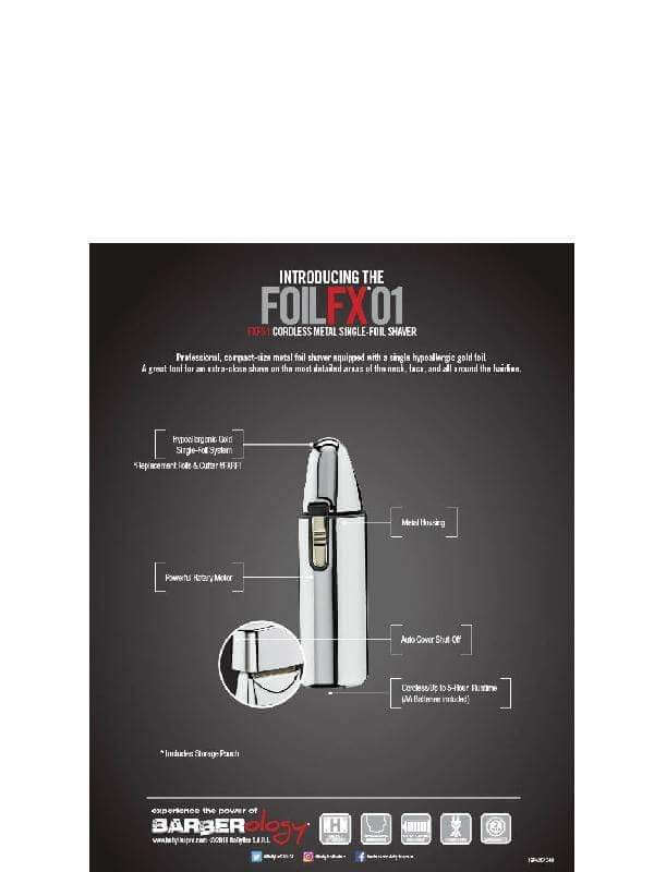 BaBylissPro FOILFX01 Cordless Metal Single Foil Shaver #FXFS1