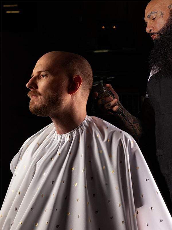 Barber Strong Cutting Cape Barber Strong Cape White and Gold