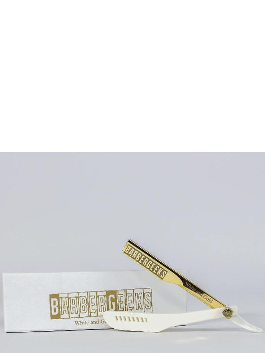 BarberGeeks White and Gold Razor (Limited Edition)