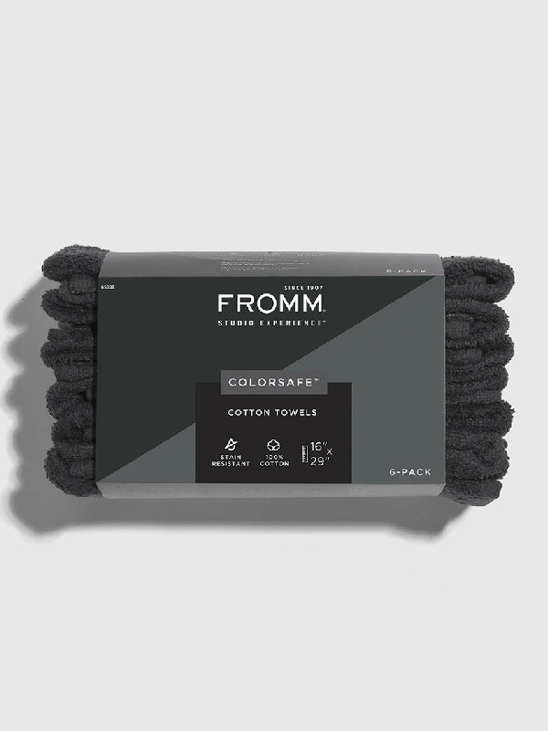 Fromm Colorsafe Cotton Towels - 6 Pack Black