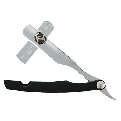 Irving Barber Company Razor Holder IBC Chrome / Matte Black Razor