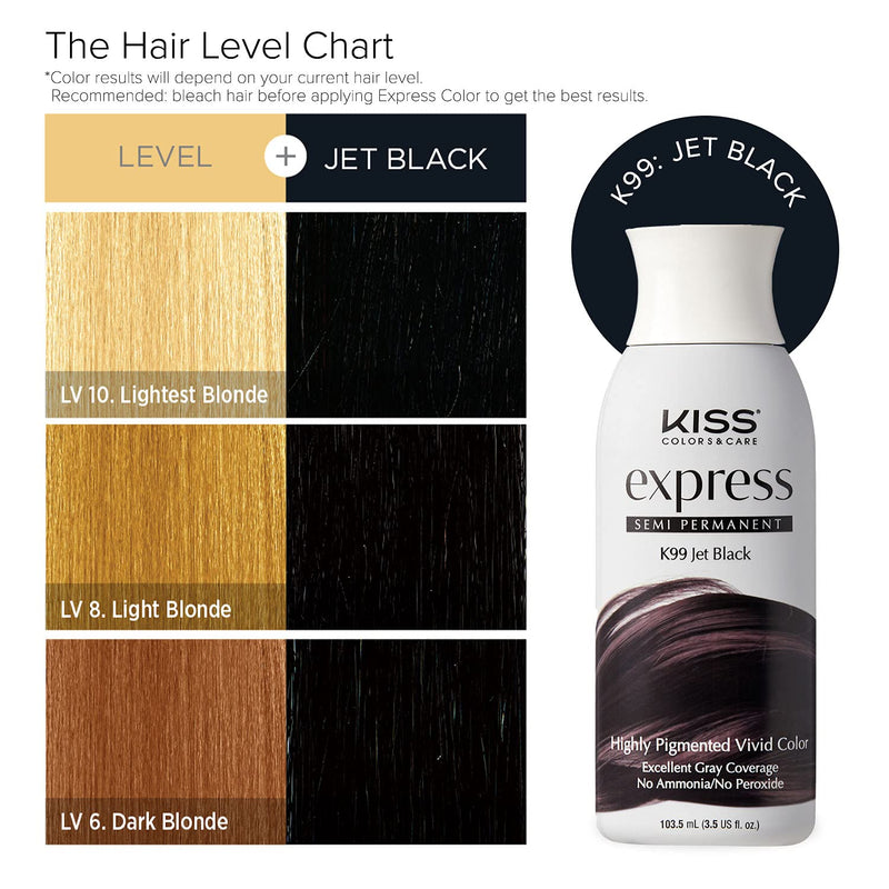 Kiss Express Semi-Permanent Hair Color 3.5oz Assorted Colors