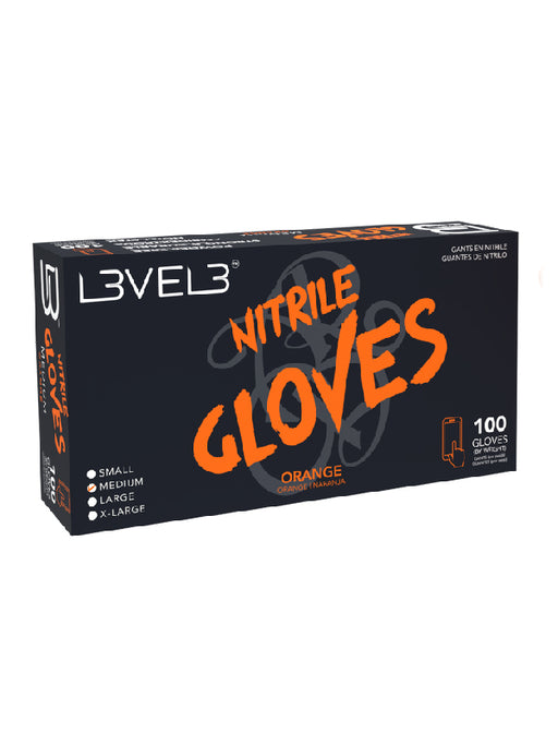 l3vel3 professional nitrile gloves orange