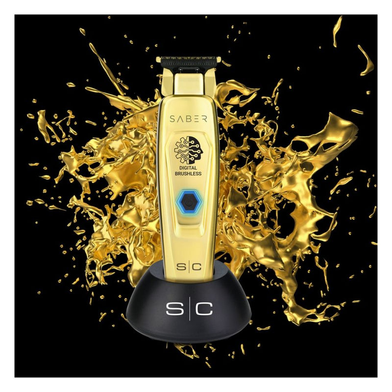 Stylecraft Saber Professional Full Metal Body Digital Brushless Motor Cordless Trimmer - Gold
