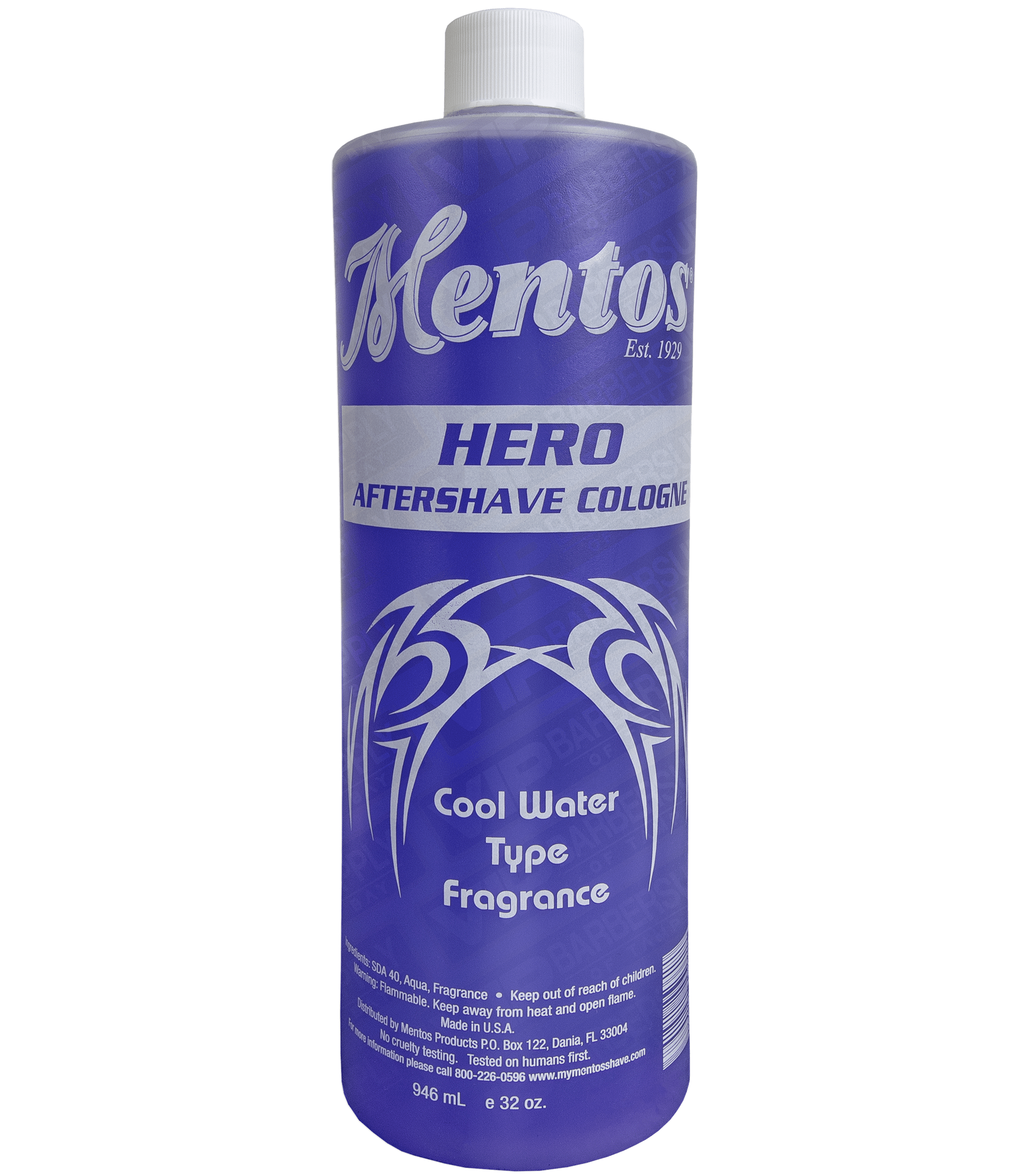 Mentos Hero After Shave Cologne Cool Water 32oz — Vip Barber