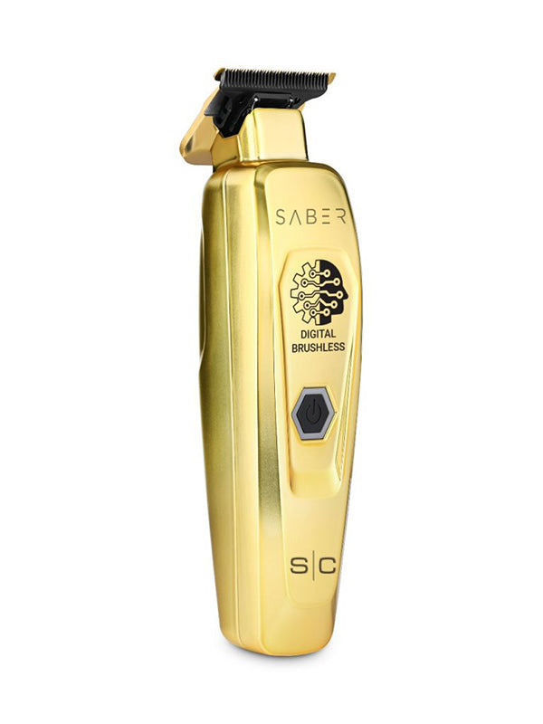 Stylecraft Saber Professional Full Metal Body Digital Brushless Motor Cordless Trimmer - Gold