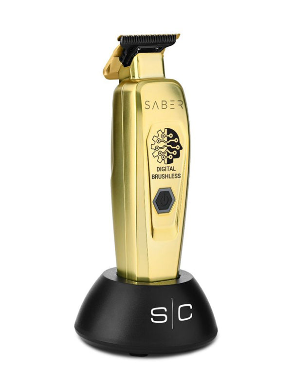 Stylecraft Saber Professional Full Metal Body Digital Brushless Motor Cordless Trimmer - Gold