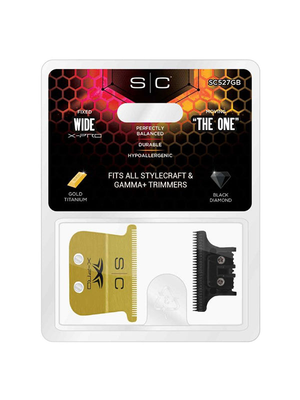 StyleCraft Fixed Gold X-Pro Wide Trimmer Blade with DLC Deep Tooth Cutter