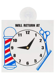 Scalpmaster Barbershop Sign/Decor Scalpmaster Barber Shop " Will Return At '' Sign SC-9017