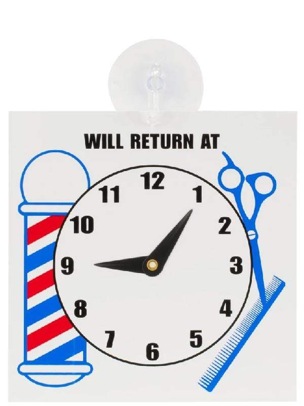 Scalpmaster Barbershop Sign/Decor Scalpmaster Barber Shop " Will Return At '' Sign SC-9017