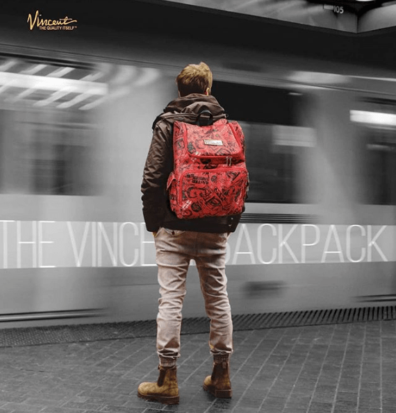 Vincent-Yanaki Backpack Vincent Barber Backpack - Vintage Red #VT10301