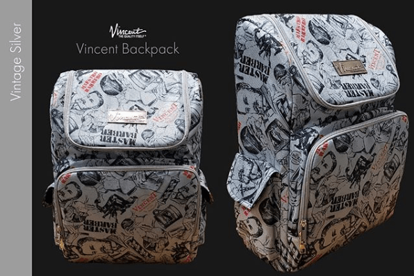 Vincent-Yanaki Backpack Vincent Barber Backpack - Vintage Silver #VT10302