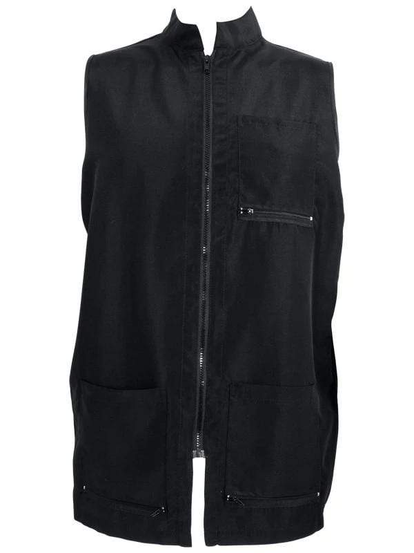 Vincent-Yanaki Barber Vest Vincent China Collar Vest Black X-2XL (VT2352)
